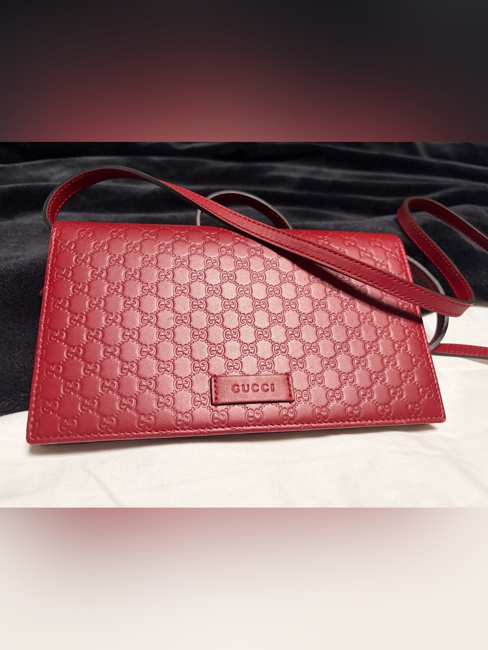 Gucci Red Leather Crossbody Bag